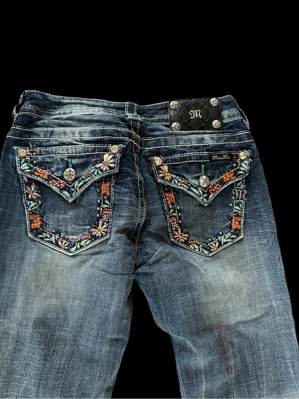 Miss Me Women's Wash Flared Jeans - Classic Stretch Denim Size 27 YT21 - Picture 3 of 15